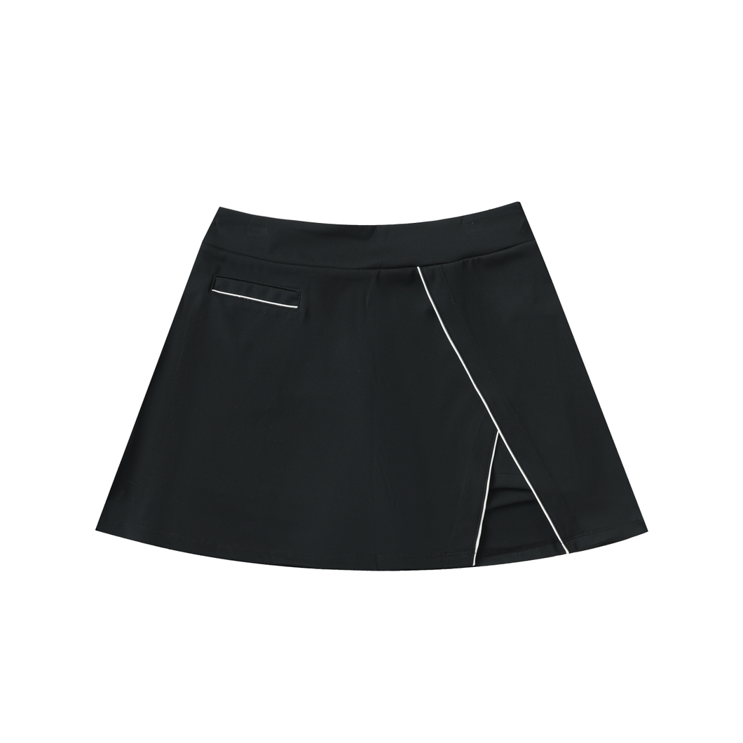 High-Waist Pocketed A-Line Skirt